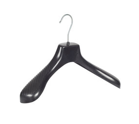 Mantelhanger - Kostuumhanger - Jassenhanger - Volwassenen - GP39 - 10 Stuks - Kunststof - Zwart - Gebogen Model - Schouderverbreding 7 cm - 39 cm - Kledinghanger - Kleerhanger - GP-Serie