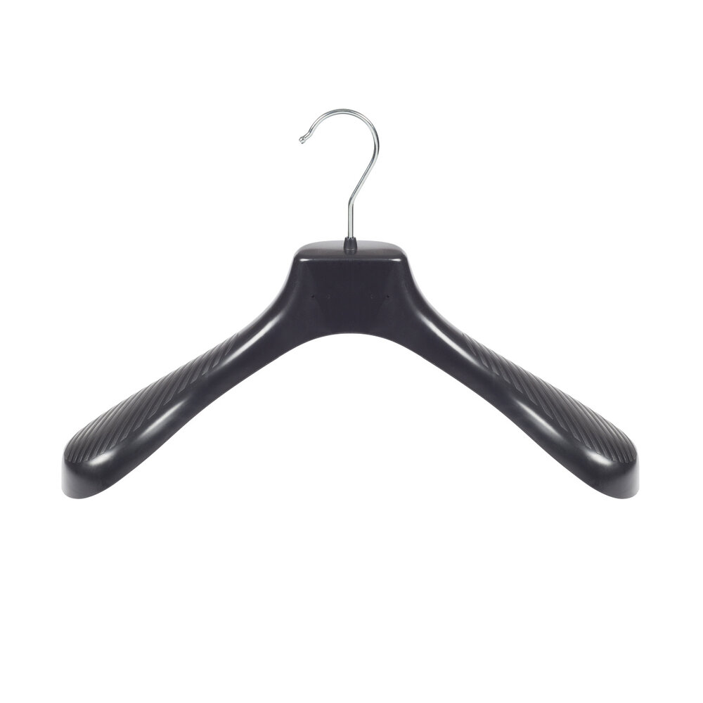 Mantelhanger - Kostuumhanger - Jassenhanger - Volwassenen - GP39 - 50 Stuks - Kunststof - Zwart - Gebogen Model - Schouderverbreding 7 cm - 39 cm - Kledinghanger - Kleerhanger - GP-Serie