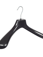 Mantelhanger - Kostuumhanger - Jassenhanger - Volwassenen - GP42 - 10 Stuks - Kunststof - Zwart - Gebogen Model - Schouderverbreding 7 cm - 42 cm - Kledinghanger - Kleerhanger - GP-Serie