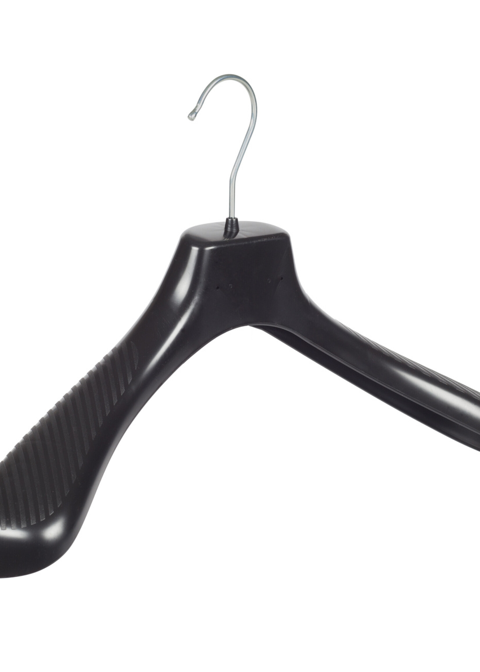 Mantelhanger - Kostuumhanger - Jassenhanger - Volwassenen - GP42 - 30 Stuks - Kunststof - Zwart - Gebogen Model - Schouderverbreding 7 cm - 42 cm - Kledinghanger - Kleerhanger - GP-Serie