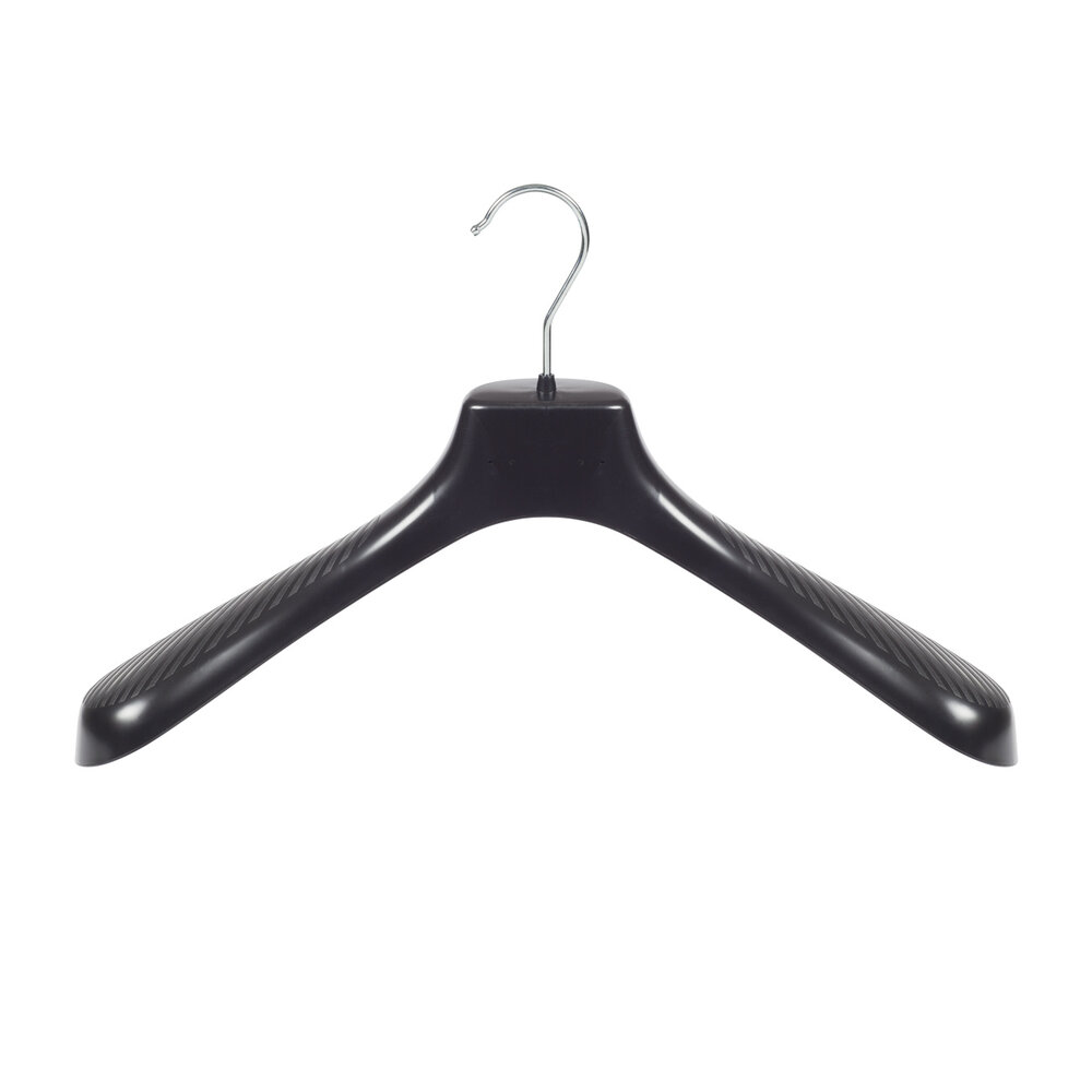 Mantelhanger - Kostuumhanger - Jassenhanger - Volwassenen - GP42 - 30 Stuks - Kunststof - Zwart - Gebogen Model - Schouderverbreding 7 cm - 42 cm - Kledinghanger - Kleerhanger - GP-Serie