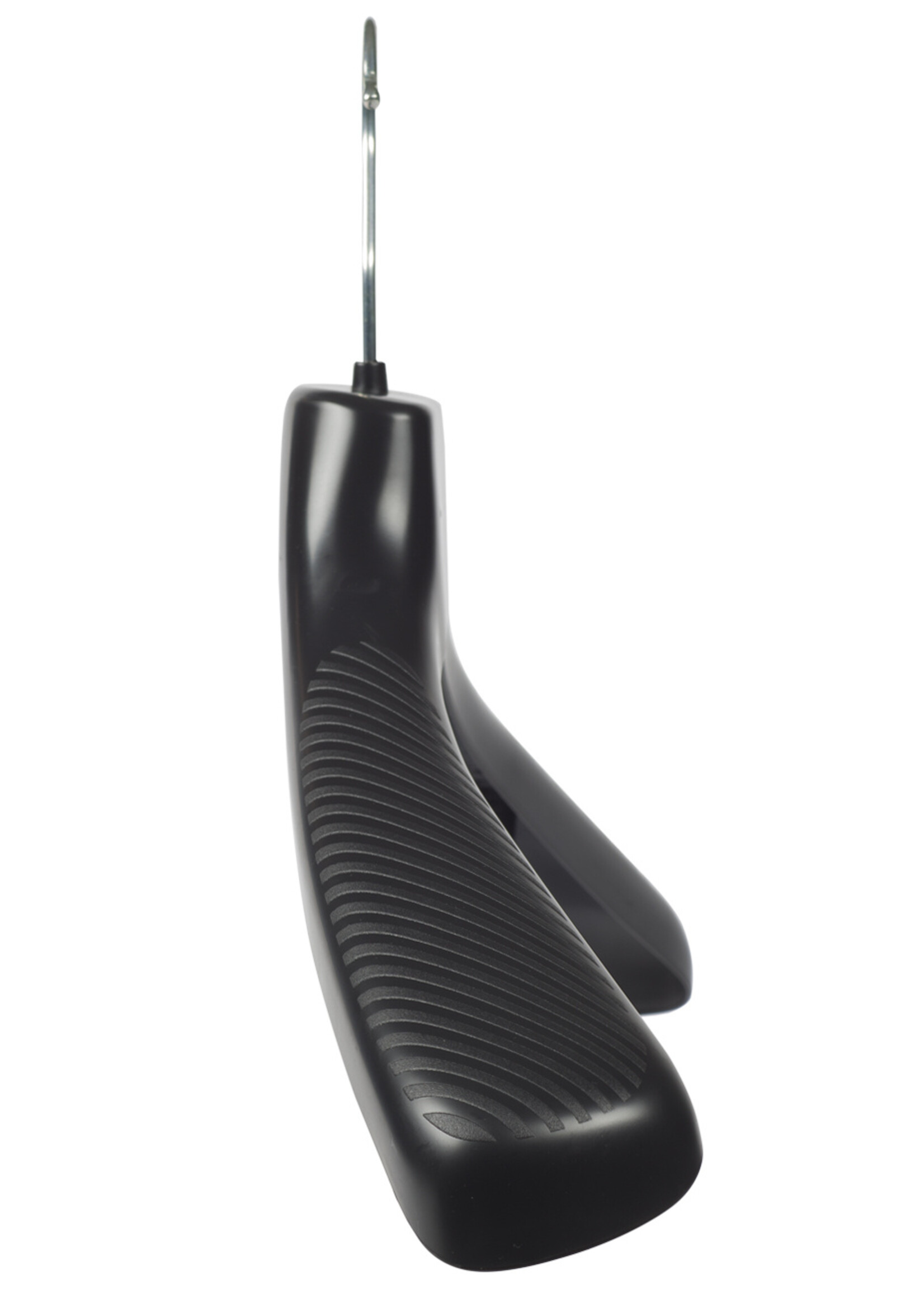Mantelhanger - Kostuumhanger - Jassenhanger - Volwassenen - GP48 - 30 Stuks - Kunststof - Zwart - Gebogen Model - Schouderverbreding 7 cm - Broeklat - 48 cm - Kledinghanger - Kleerhanger - GP-Serie