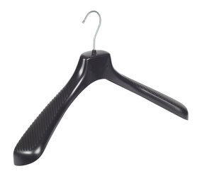 Mantelhanger - Kostuumhanger - Jassenhanger - Volwassenen - GP48 - 10 Stuks - Kunststof - Zwart - Gebogen Model - Schouderverbreding 7 cm - 48 cm - Kledinghanger - Kleerhanger - GP-Serie