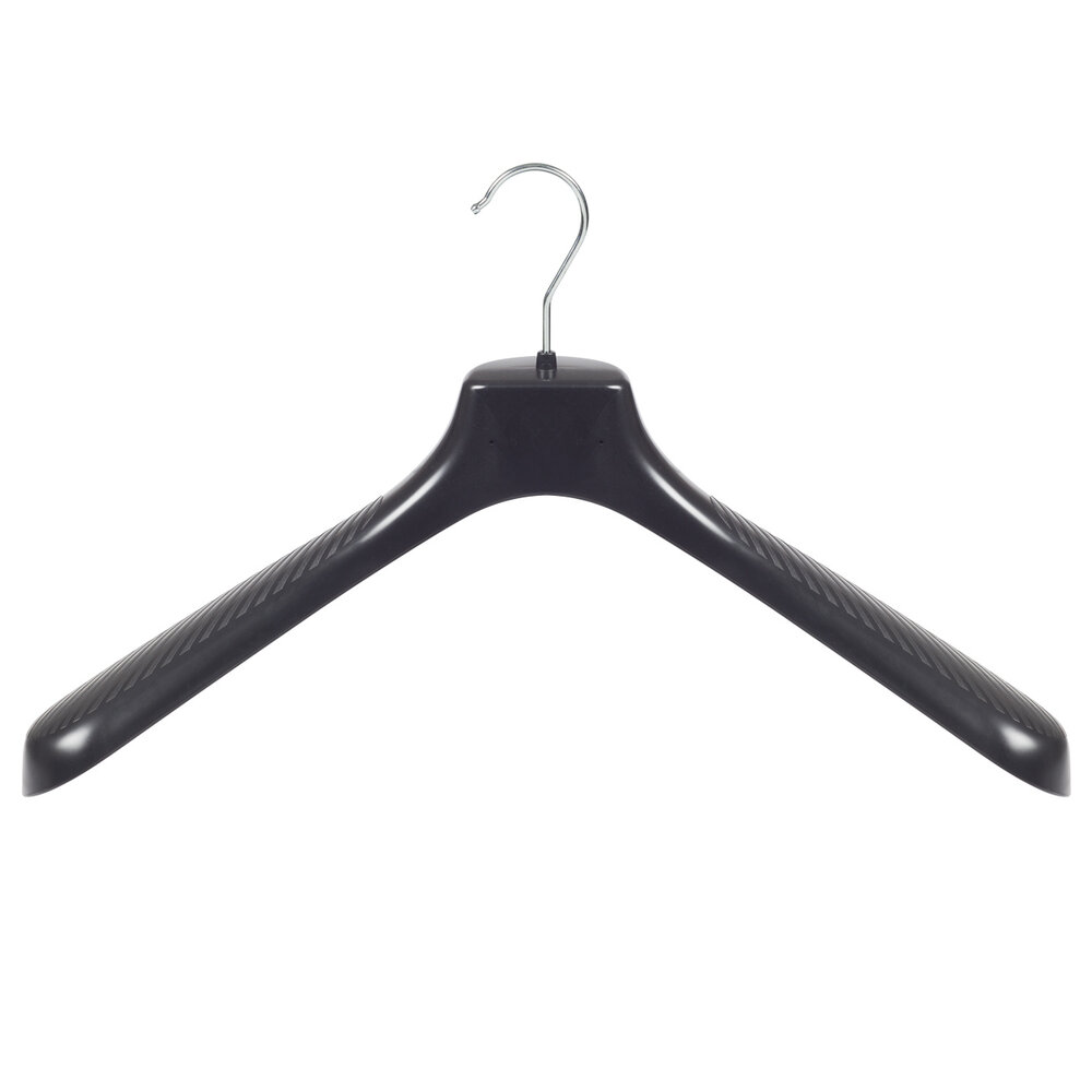 Mantelhanger - Kostuumhanger - Jassenhanger - Volwassenen - GP48 - 20 Stuks - Kunststof - Zwart - Gebogen Model - Schouderverbreding 7 cm - 48 cm - Kledinghanger - Kleerhanger - GP-Serie