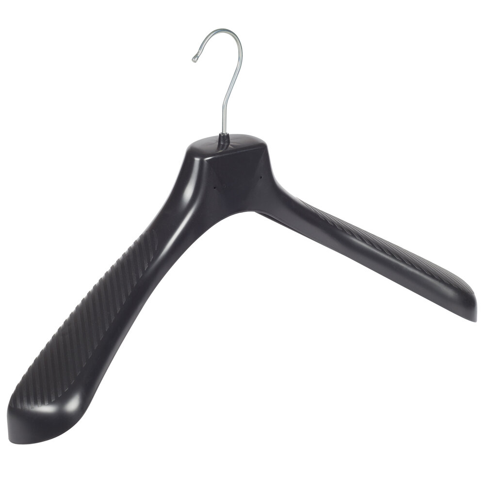 Mantelhanger - Kostuumhanger - Jassenhanger - Volwassenen - GP48 - 30 Stuks - Kunststof - Zwart - Gebogen Model - Schouderverbreding 7 cm - 48 cm - Kledinghanger - Kleerhanger - GP-Serie