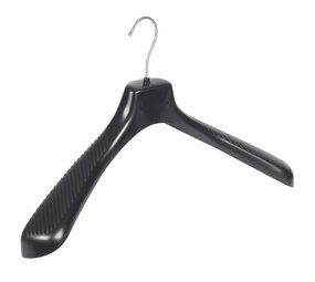 Mantelhanger - Kostuumhanger - Jassenhanger - Volwassenen - GP48 - 30 Stuks - Kunststof - Zwart - Gebogen Model - Schouderverbreding 7 cm - 48 cm - Kledinghanger - Kleerhanger - GP-Serie