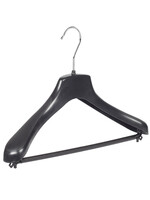 Mantelhanger - Kostuumhanger - Jassenhanger - Kinderen - HZ36 - 40 Stuks - Kunststof - Zwart - Gebogen Model - Schouderverbreding 4,8 cm - Broeklat - 36 cm - Kinderhanger - Kledinghanger - Kleerhanger - HZ-Serie