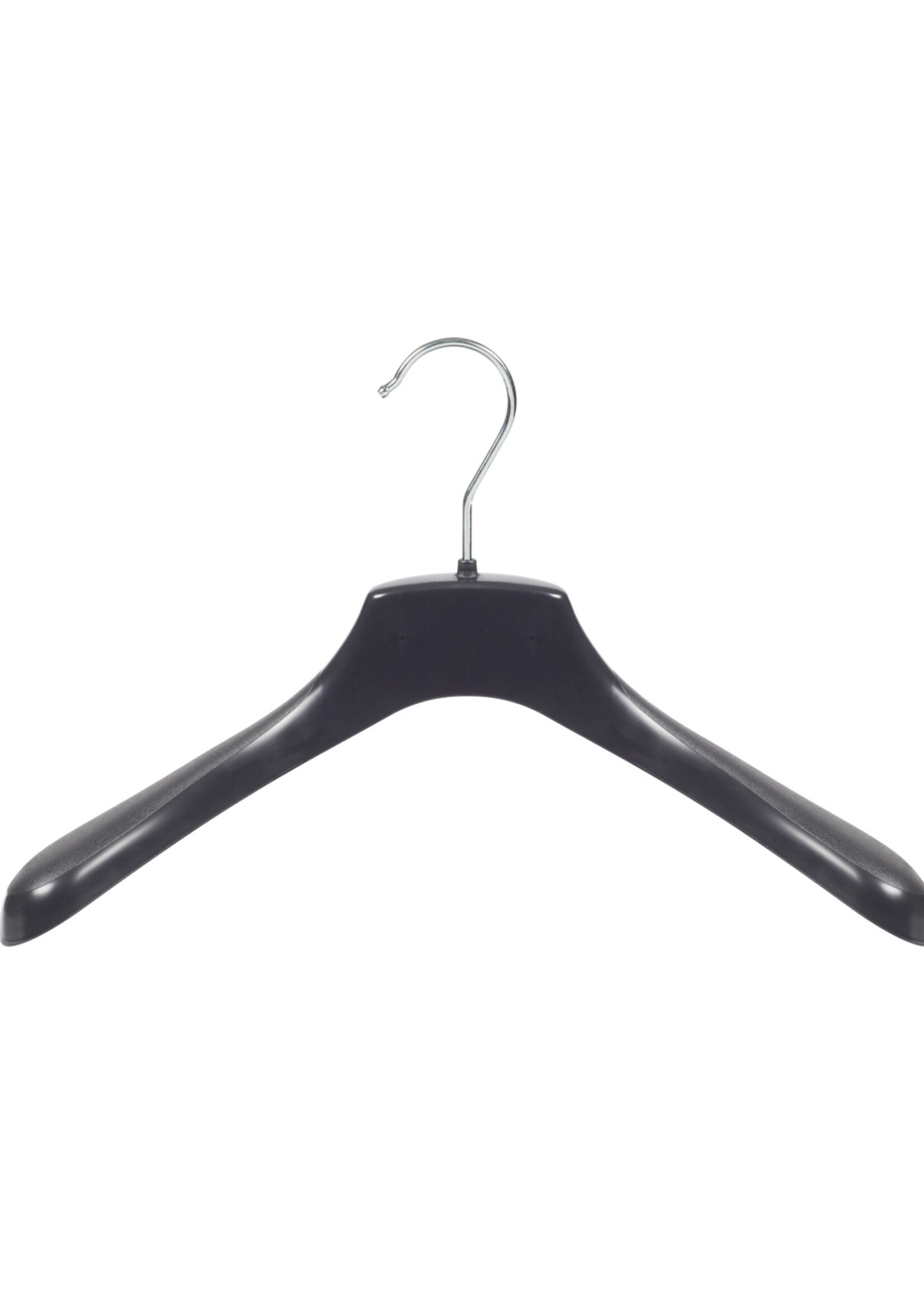 Mantelhanger - Kostuumhanger - Jassenhanger - Kinderen - HZ36 - 10 Stuks - Kunststof - Zwart - Gebogen Model - Schouderverbreding 4,8 cm - 36 cm - Kinderhanger - Kledinghanger - Kleerhanger - HZ-Serie