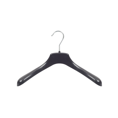 Mantelhanger - Kostuumhanger - Jassenhanger - Kinderen - HZ36 - 10 Stuks - Kunststof - Zwart - Gebogen Model - Schouderverbreding 4,8 cm - 36 cm - Kinderhanger - Kledinghanger - Kleerhanger - HZ-Serie