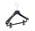Mantelhanger - Kostuumhanger - Jassenhanger - Volwassenen - HZ38 - 30 Stuks - Kunststof - Zwart - Gebogen Model - Schouderverbreding 4,8 cm - Anti-slip Knijpers - 38 cm - Kledinghanger - Kleerhanger - HZ-Serie