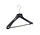 Mantelhanger - Kostuumhanger - Jassenhanger - Volwassenen - HZ38 - 50 Stuks - Kunststof - Zwart - Gebogen Model - Schouderverbreding 4,8 cm - Broeklat met Schuim - 38 cm - Kledinghanger - Kleerhanger - HZ-Serie
