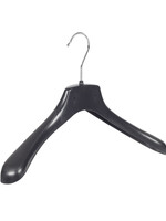 Mantelhanger - Kostuumhanger - Jassenhanger - Volwassenen - HZ38 - 10 Stuks - Kunststof - Zwart - Gebogen Model - Schouderverbreding 4,8 cm - 38 cm - Kledinghanger - Kleerhanger - HZ-Serie