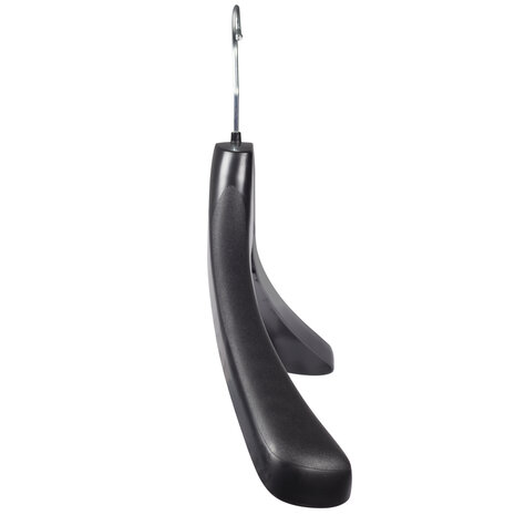 Mantelhanger - Kostuumhanger - Jassenhanger - Volwassenen - HZ38 - 10 Stuks - Kunststof - Zwart - Gebogen Model - Schouderverbreding 4,8 cm - 38 cm - Kledinghanger - Kleerhanger - HZ-Serie