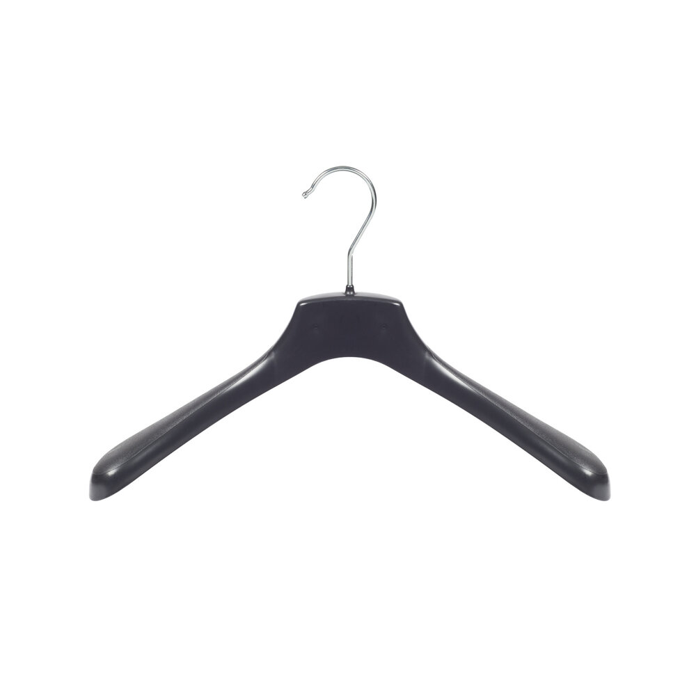 Mantelhanger - Kostuumhanger - Jassenhanger - Volwassenen - HZ38 - 40 Stuks - Kunststof - Zwart - Gebogen Model - Schouderverbreding 4,8 cm - 38 cm - Kledinghanger - Kleerhanger - HZ-Serie