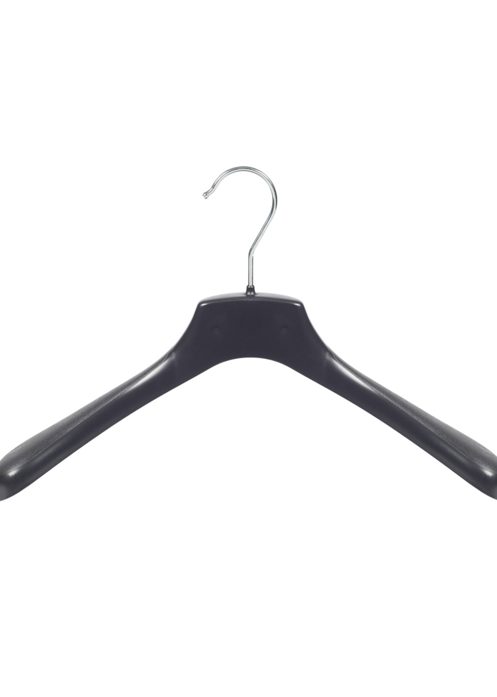 Mantelhanger - Kostuumhanger - Jassenhanger - Volwassenen - HZ38 - 40 Stuks - Kunststof - Zwart - Gebogen Model - Schouderverbreding 4,8 cm - 38 cm - Kledinghanger - Kleerhanger - HZ-Serie