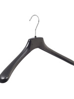 Mantelhanger - Kostuumhanger - Jassenhanger - Volwassenen - HZ40 - 20 Stuks - Kunststof - Zwart - Gebogen Model - Schouderverbreding 4,8 cm - 40 cm - Kledinghanger - Kleerhanger - HZ-Serie