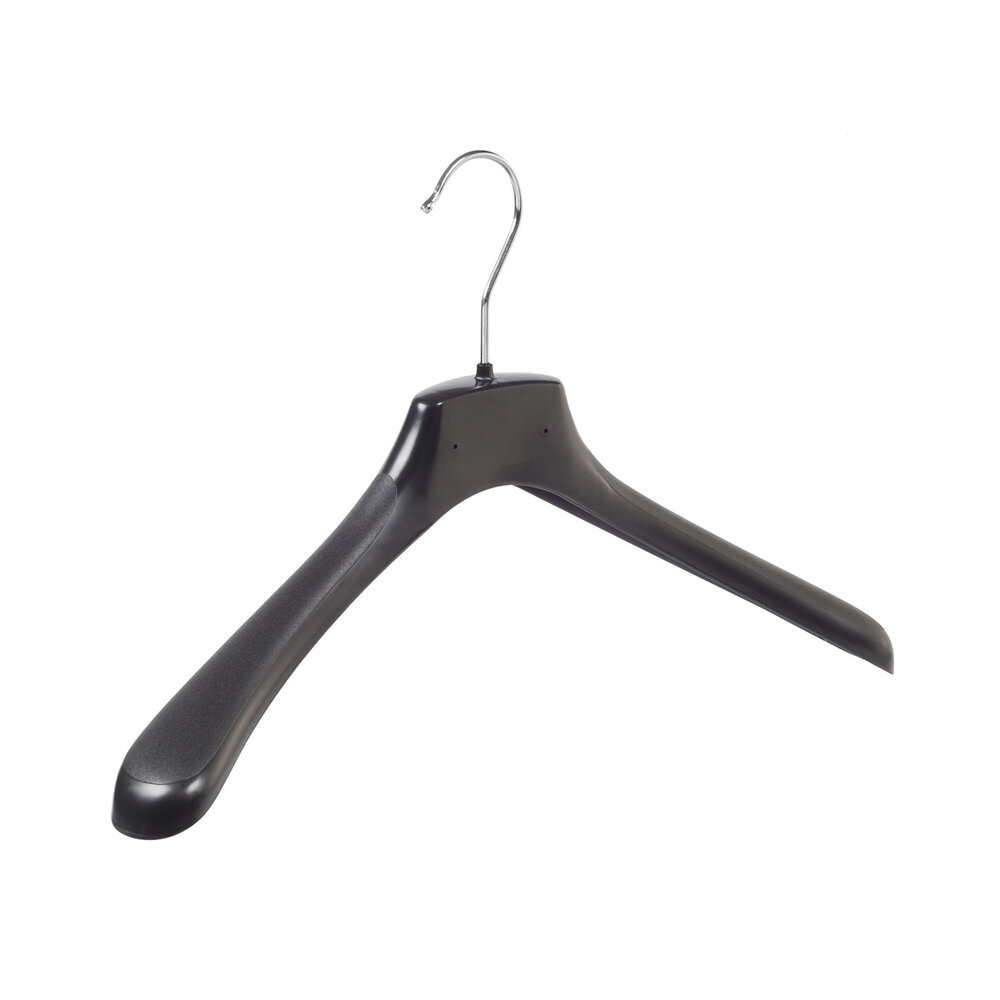 Mantelhanger - Kostuumhanger - Jassenhanger - Volwassenen - HZ40 - 50 Stuks - Kunststof - Zwart - Gebogen Model - Schouderverbreding 4,8 cm - 40 cm - Kledinghanger - Kleerhanger - HZ-Serie