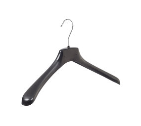 Mantelhanger - Kostuumhanger - Jassenhanger - Volwassenen - HZ40 - 50 Stuks - Kunststof - Zwart - Gebogen Model - Schouderverbreding 4,8 cm - 40 cm - Kledinghanger - Kleerhanger - HZ-Serie