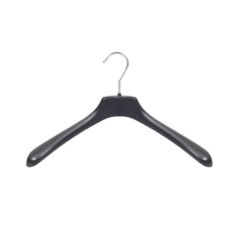 Mantelhanger - Kostuumhanger - Jassenhanger - Volwassenen - HZ40 - 50 Stuks - Kunststof - Zwart - Gebogen Model - Schouderverbreding 4,8 cm - 40 cm - Kledinghanger - Kleerhanger - HZ-Serie