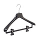 Mantelhanger - Kostuumhanger - Jassenhanger - Volwassenen - HZ42 - 20 Stuks - Kunststof - Zwart - Gebogen Model - Schouderverbreding 4,8 cm - Anti-slip Knijpers - 42 cm - Kledinghanger - Kleerhanger - HZ-Serie Mantelhanger - Kostuumhanger - Jassenhanger - Volwassenen - HZ42 - 20 Stuks - Kunststof - Zwart - Gebogen Model - Schouderverbreding 4,8 cm - Anti-slip Knijpers - 42 cm - Kledinghanger - Kleerhanger - HZ-Serie
