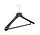 Mantelhanger - Kostuumhanger - Jassenhanger - Volwassenen - HZ45 - 50 Stuks - Kunststof - Zwart - Gebogen Model - Schouderverbreding 4,8 cm - Broeklat - 45 cm - Kledinghanger - Kleerhanger - HZ-Serie