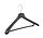Mantelhanger - Kostuumhanger - Jassenhanger - Volwassenen - HZ48 - 10 Stuks - Kunststof - Zwart - Gebogen Model - Schouderverbreding 4,8 cm - Broeklat - 48 cm - Kledinghanger - Kleerhanger - HZ-Serie