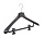 Mantelhanger - Kostuumhanger - Jassenhanger - Volwassenen - HZ48 - 10 Stuks - Kunststof - Zwart - Gebogen Model - Schouderverbreding 4,8 cm - Anti-slip Knijpers - 48 cm - Kledinghanger - Kleerhanger - HZ-Serie