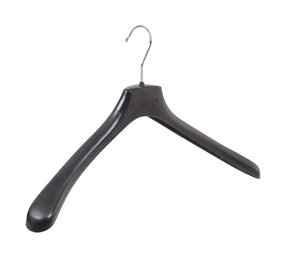 Mantelhanger - Kostuumhanger - Jassenhanger - Volwassenen - HZ48 - 10 Stuks - Kunststof - Zwart - Gebogen Model - Schouderverbreding 4,8 cm - 48 cm - Kledinghanger - Kleerhanger - HZ-Serie
