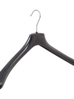 Mantelhanger - Kostuumhanger - Jassenhanger - Volwassenen - HZ48 - 20 Stuks - Kunststof - Zwart - Gebogen Model - Schouderverbreding 4,8 cm - 48 cm - Kledinghanger - Kleerhanger - HZ-Serie