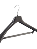 Mantelhanger - Kostuumhanger - Jassenhanger - Volwassenen - HZ50 - 50 Stuks - Kunststof - Zwart - Gebogen Model - Schouderverbreding 4,8 cm - Broeklat met Schuim - 50 cm - Kledinghanger - Kleerhanger - HZ-Serie