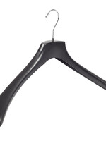 Mantelhanger - Kostuumhanger - Jassenhanger - Volwassenen - HZ50 - 50 Stuks - Kunststof - Zwart - Gebogen Model - Schouderverbreding 4,8 cm - 50 cm - Kledinghanger - Kleerhanger - HZ-Serie