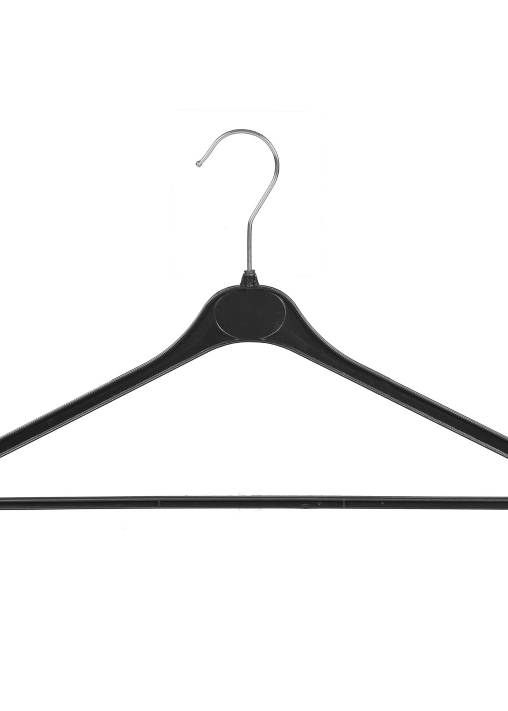 Kledinghanger - Volwassenen - K343 - 40 Stuks - Blousehanger - Shirthanger - Kunststof - Zwart - Rokinkepingen - Broeklat - 43 cm - Kleerhanger - K343-Serie
