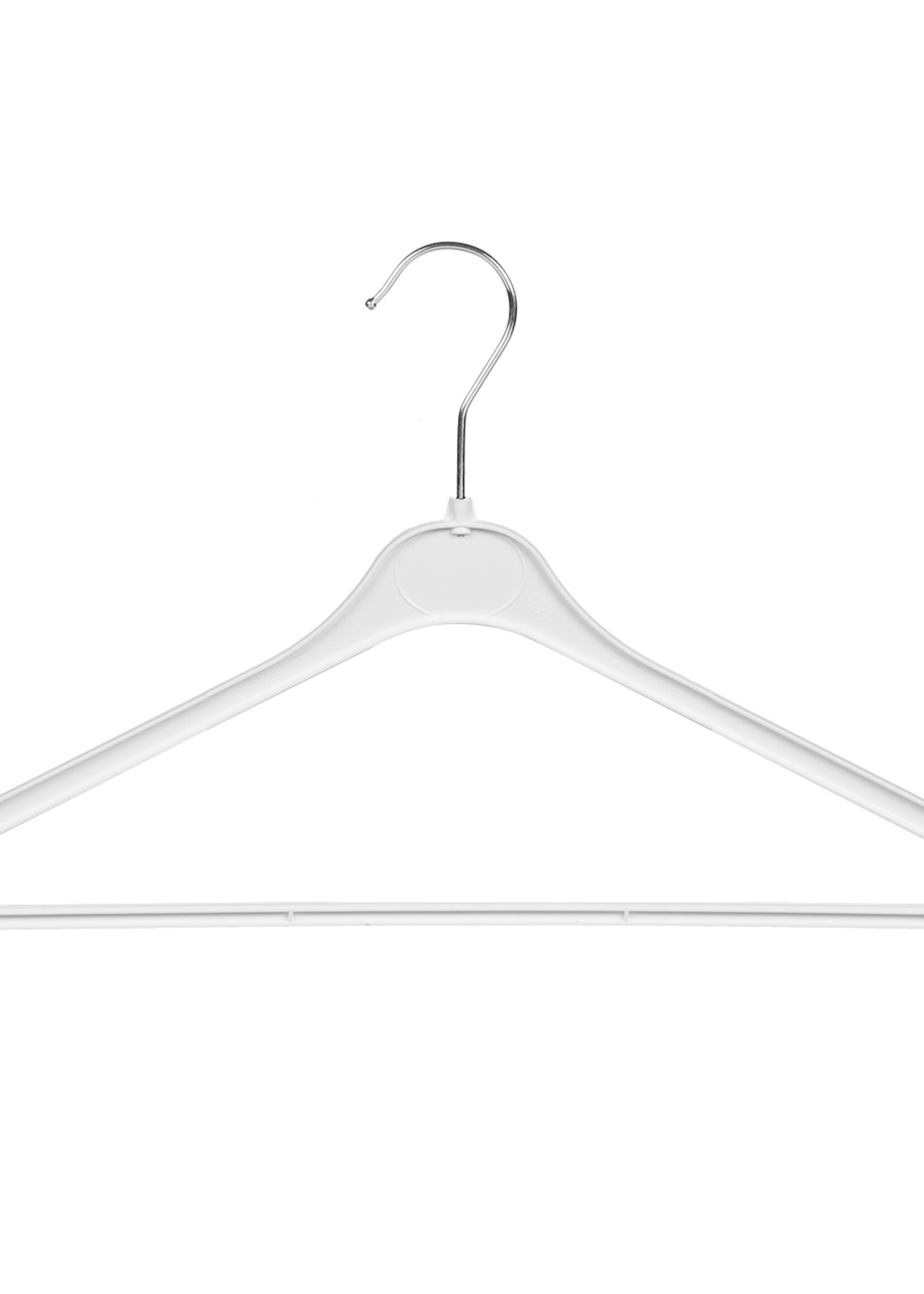 Kledinghanger - Volwassenen - K343 - 10 Stuks - Blousehanger - Shirthanger - Kunststof - Wit - Rokinkepingen - Broeklat - 43 cm - Kleerhanger - K343-Serie