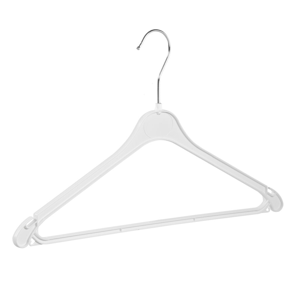 Kledinghanger - Volwassenen - K343 - 30 Stuks - Blousehanger - Shirthanger - Kunststof - Wit - Rokinkepingen - Broeklat - 43 cm - Kleerhanger - K343-Serie