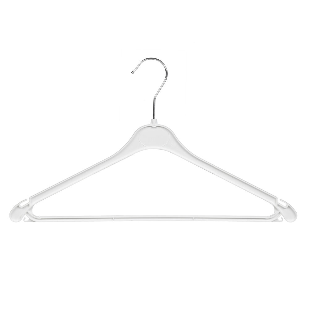 Kledinghanger - Volwassenen - K343 - 40 Stuks - Blousehanger - Shirthanger - Kunststof - Wit - Rokinkepingen - Broeklat - 43 cm - Kleerhanger - K343-Serie