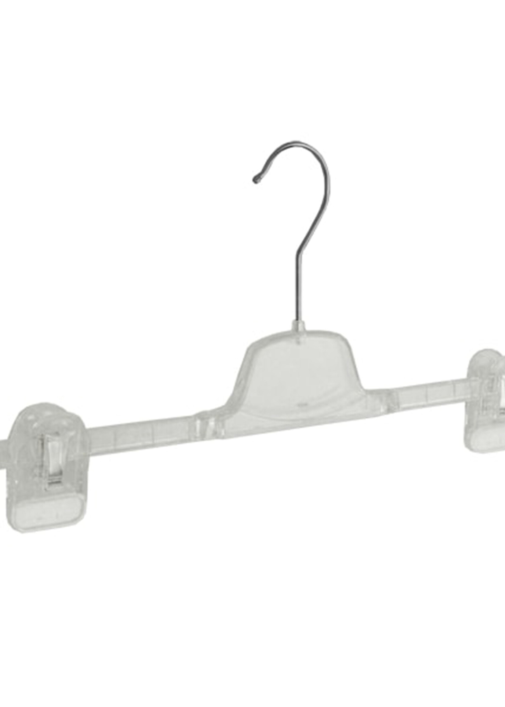 Knijperhanger - Volwassenen - KL1/40 - 10 Stuks - Kunststof - Transparant - Verschuifbare Anti-slip knijpers - 40 cm - Rokhanger - Broekhanger - Pantalonhanger - KL1-Serie