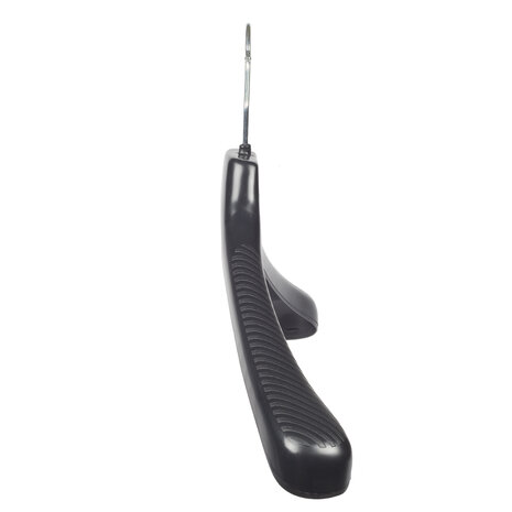 Mantelhanger - Kostuumhanger - Jassenhanger - Volwassenen - LS42 - 10 Stuks - Kunststof - Zwart - Gebogen Model - Schouderverbreding 5 cm - Anti-slip Knijpers - 42 cm - Kledinghanger - Kleerhanger - LS-Serie