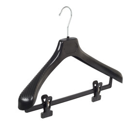 Mantelhanger - Kostuumhanger - Jassenhanger - Volwassenen - LS42 - 30 Stuks - Kunststof - Zwart - Gebogen Model - Schouderverbreding 5 cm - Anti-slip Knijpers - 42 cm - Kledinghanger - Kleerhanger - LS-Serie Mantelhanger - Kostuumhanger - Jassenhanger - Volwassenen - LS42 - 30 Stuks - Kunststof - Zwart - Gebogen Model - Schouderverbreding 5 cm - Anti-slip Knijpers - 42 cm - Kledinghanger - Kleerhanger - LS-Serie