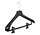 Mantelhanger - Kostuumhanger - Jassenhanger - Volwassenen - LS42 - 50 Stuks - Kunststof - Zwart - Gebogen Model - Schouderverbreding 5 cm - Anti-slip Knijpers - 42 cm - Kledinghanger - Kleerhanger - LS-Serie