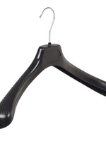 Mantelhanger - Kostuumhanger - Jassenhanger - Volwassenen - LS42 - 30 Stuks - Kunststof - Zwart - Gebogen Model - Schouderverbreding 5 cm - 42 cm - Kledinghanger - Kleerhanger - LS-Serie