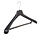 Mantelhanger - Kostuumhanger - Jassenhanger - Volwassenen - LS45 - 40 Stuks - Kunststof - Zwart - Gebogen Model - Schouderverbreding 5 cm - Broeklat met Schuim - 45 cm - Kledinghanger - Kleerhanger - LS-Serie