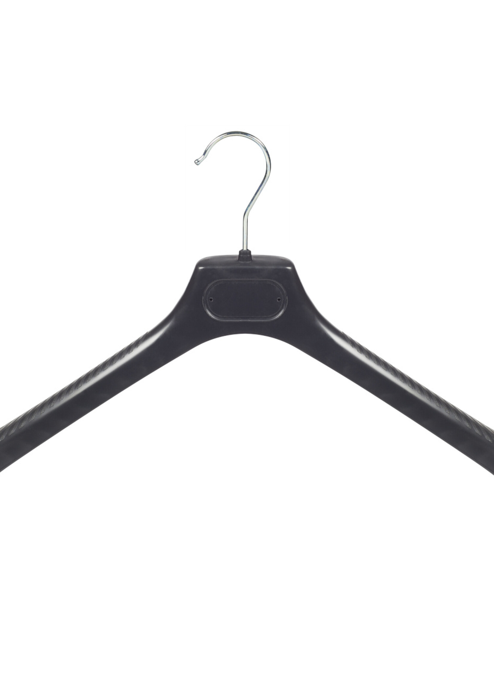 Mantelhanger - Kostuumhanger - Jassenhanger - Volwassenen - LS45 - 30 Stuks - Kunststof - Zwart - Gebogen Model - Schouderverbreding 5 cm - 45 cm - Kledinghanger - Kleerhanger - LS-Serie