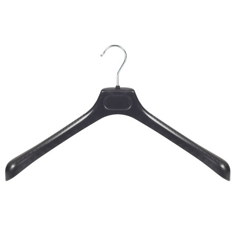 Mantelhanger - Kostuumhanger - Jassenhanger - Volwassenen - LS45 - 30 Stuks - Kunststof - Zwart - Gebogen Model - Schouderverbreding 5 cm - 45 cm - Kledinghanger - Kleerhanger - LS-Serie