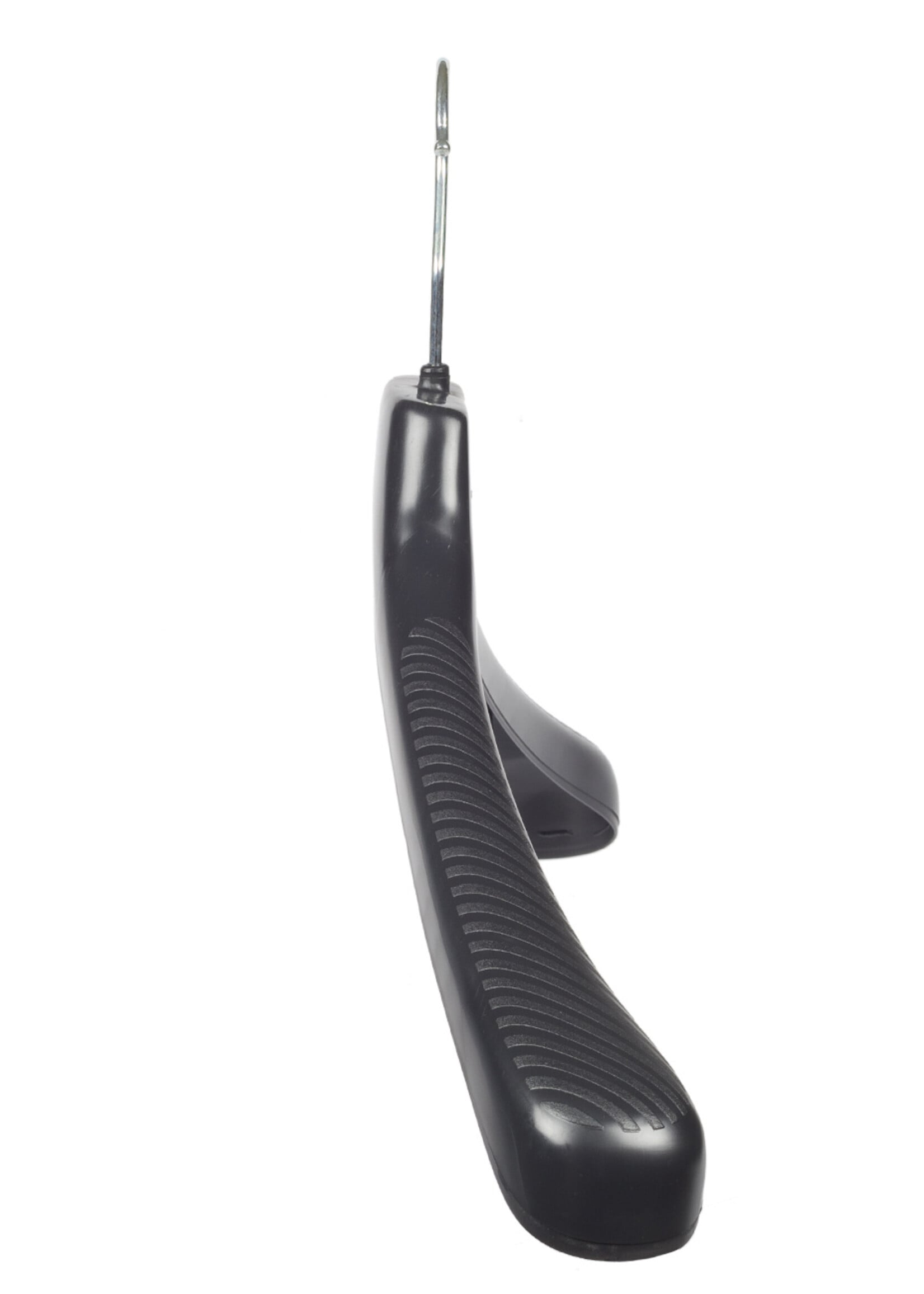 Mantelhanger - Kostuumhanger - Jassenhanger - Volwassenen - LS48 - 30 Stuks - Kunststof - Zwart - Gebogen Model - Schouderverbreding 5 cm - Broeklat met Schuim - 48 cm - Kledinghanger - Kleerhanger - LS-Serie