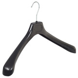 Mantelhanger - Kostuumhanger - Jassenhanger - Volwassenen - LS48 - 20 Stuks - Kunststof - Zwart - Gebogen Model - Schouderverbreding 5 cm - 48 cm - Kledinghanger - Kleerhanger - LS-Serie