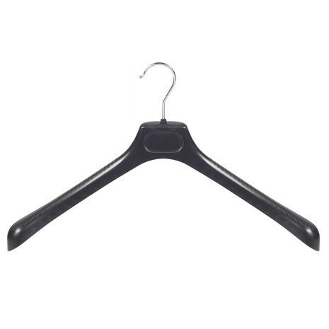 Mantelhanger - Kostuumhanger - Jassenhanger - Volwassenen - LS48 - 50 Stuks - Kunststof - Zwart - Gebogen Model - Schouderverbreding 5 cm - 48 cm - Kledinghanger - Kleerhanger - LS-Serie Mantelhanger - Kostuumhanger - Jassenhanger - Volwassenen - LS48 - 50 Stuks - Kunststof - Zwart - Gebogen Model - Schouderverbreding 5 cm - 48 cm - Kledinghanger - Kleerhanger - LS-Serie