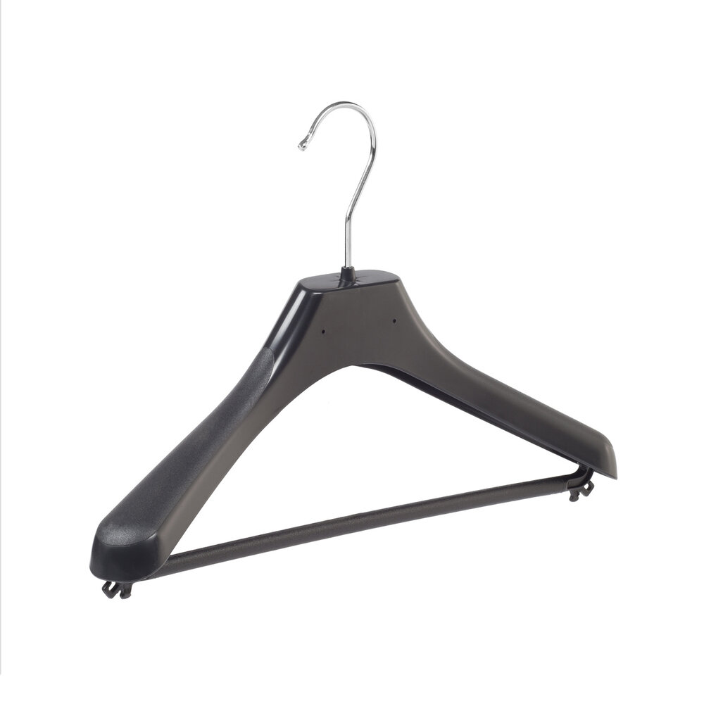 Mantelhanger - Kostuumhanger - Jassenhanger - Kinderen - LX36 - 20 Stuks - Kunststof - Zwart - Gebogen Model - Schouderverbreding 4,2 cm - Broeklat - 36 cm - Kinderhanger - Kledinghanger - Kleerhanger - LX-Serie
