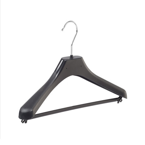 Mantelhanger - Kostuumhanger - Jassenhanger - Kinderen - LX36 - 20 Stuks - Kunststof - Zwart - Gebogen Model - Schouderverbreding 4,2 cm - Broeklat - 36 cm - Kinderhanger - Kledinghanger - Kleerhanger - LX-Serie