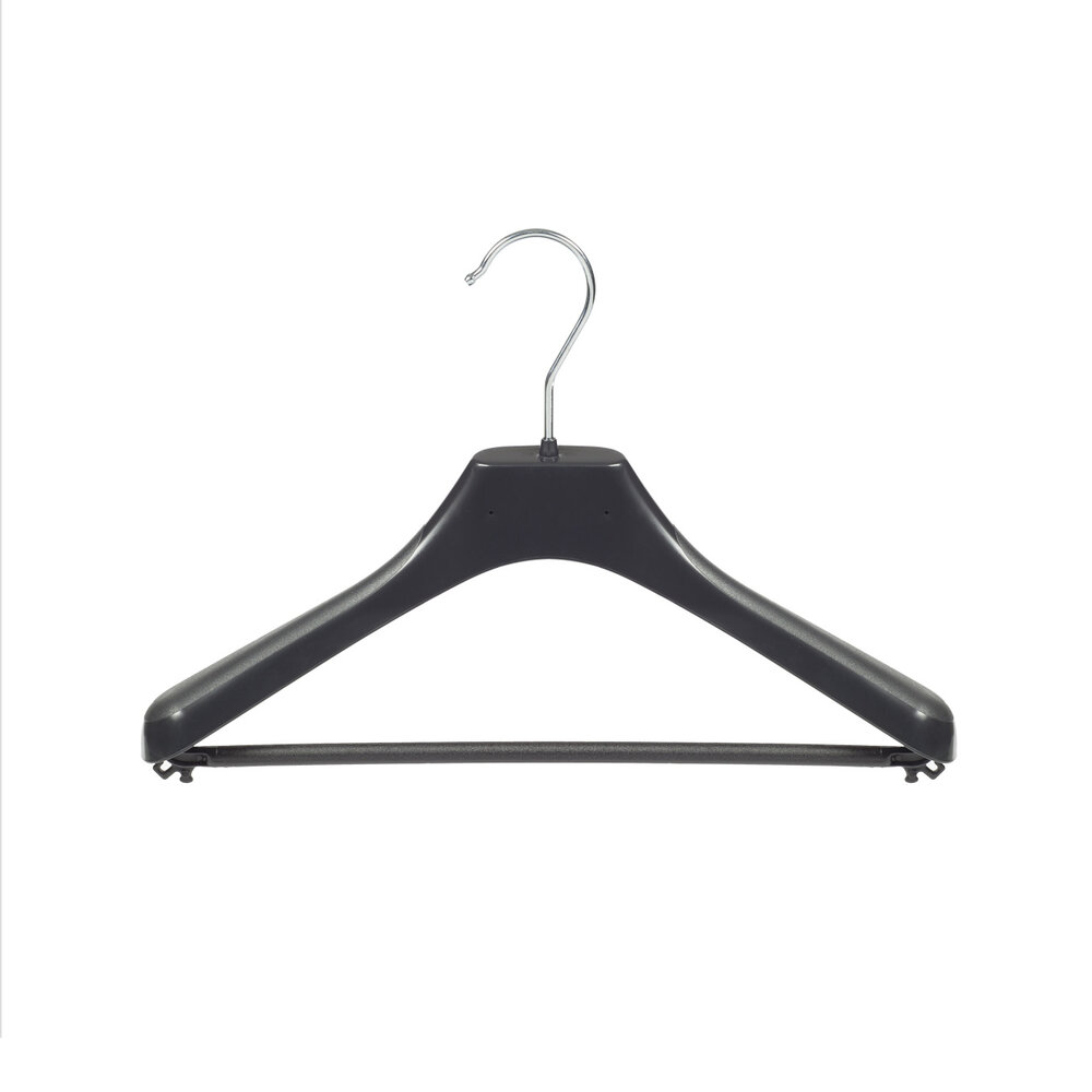 Mantelhanger - Kostuumhanger - Jassenhanger - Kinderen - LX36 - 20 Stuks - Kunststof - Zwart - Gebogen Model - Schouderverbreding 4,2 cm - Broeklat - 36 cm - Kinderhanger - Kledinghanger - Kleerhanger - LX-Serie