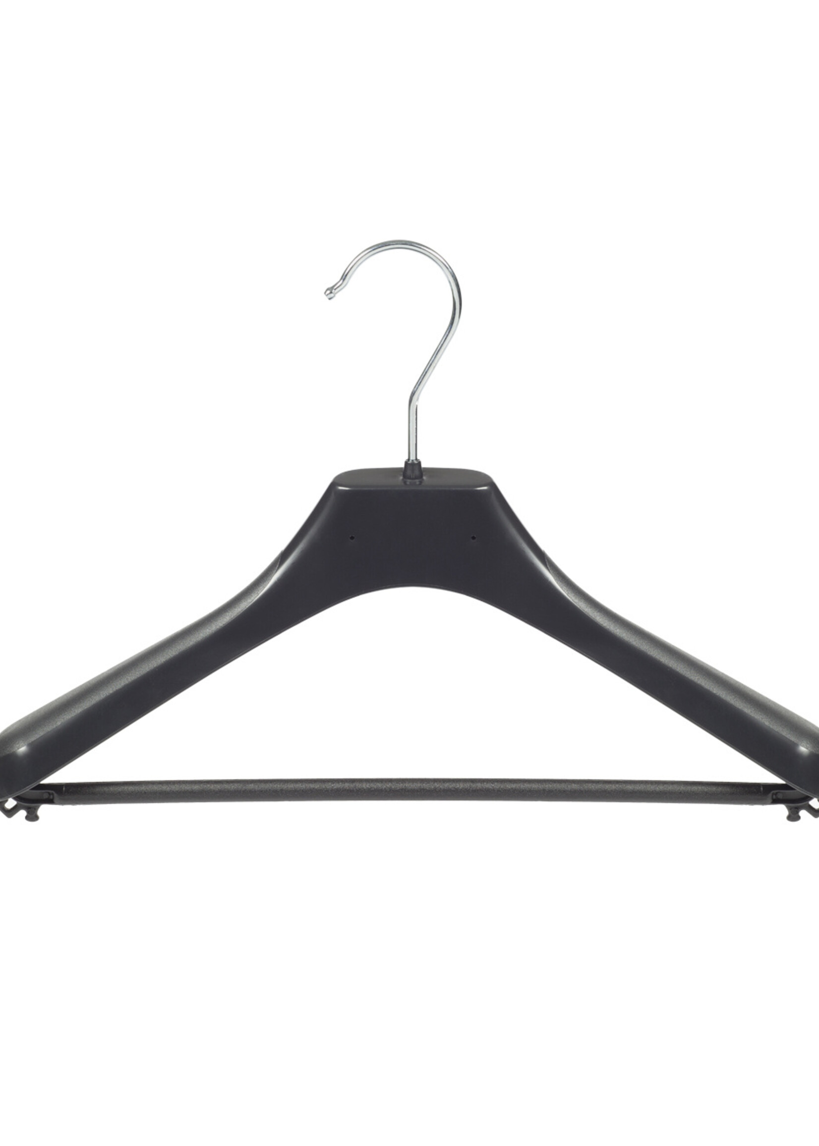 Mantelhanger - Kostuumhanger - Jassenhanger - Kinderen - LX36 - 20 Stuks - Kunststof - Zwart - Gebogen Model - Schouderverbreding 4,2 cm - Broeklat - 36 cm - Kinderhanger - Kledinghanger - Kleerhanger - LX-Serie